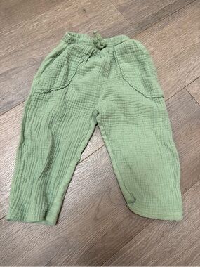 Zara Pale Green Gauze Baby Pants